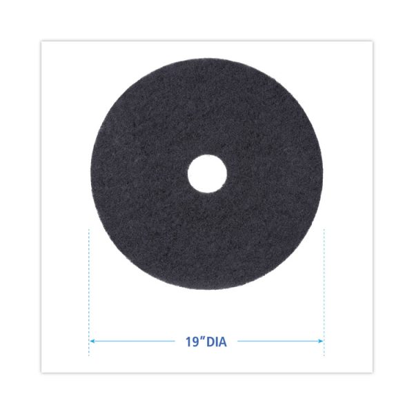 Stripping Floor Pads, 19" Diameter, Black, 5/carton - Image 2