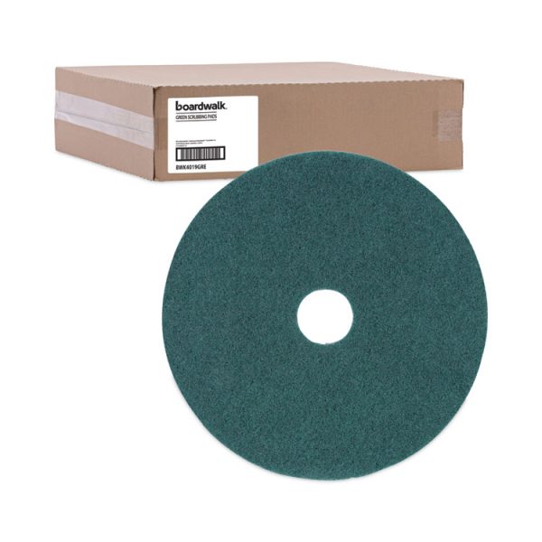 Heavy-Duty Scrubbing Floor Pads, 19" Diameter, Green, 5/carton - Image 5