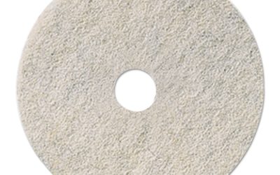 Natural Burnishing Floor Pads, 19″ Diameter, White, 5/carton