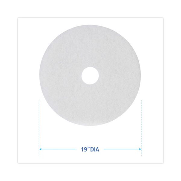 Polishing Floor Pads, 19" Diameter, White, 5/carton - Image 2