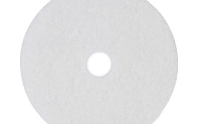 Polishing Floor Pads, 19″ Diameter, White, 5/carton