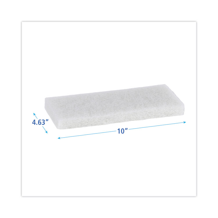 Light Duty Scour Pad, 4.63  x 10, White, 20/Carton - Image 2