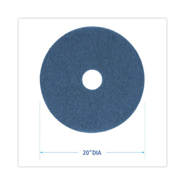 Scrubbing Floor Pads, 20" Diameter, Blue, 5/carton - Image 2