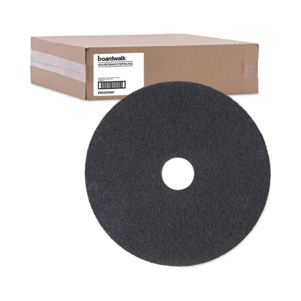 High Performance Stripping Floor Pads, 20" Diameter, Black, 5/carton - Image 5