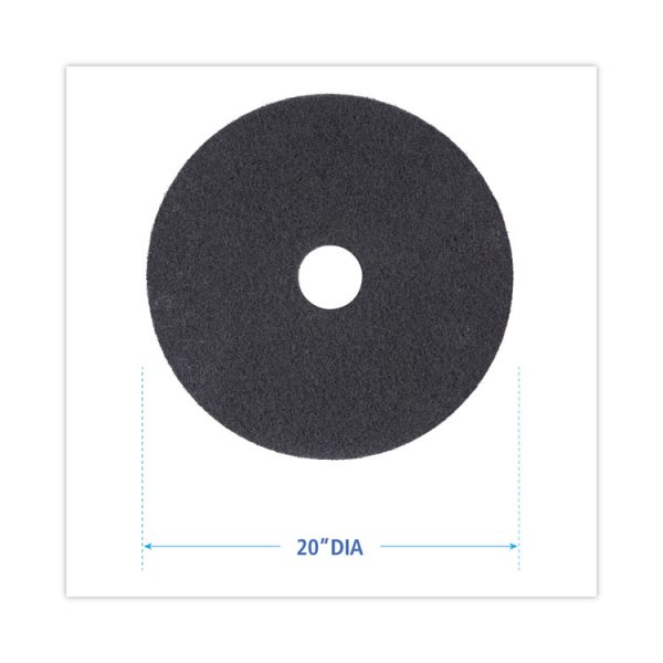 High Performance Stripping Floor Pads, 20" Diameter, Black, 5/carton - Image 2