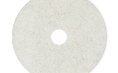 Natural Burnishing Floor Pads, 20″ Diameter, White, 5/carton