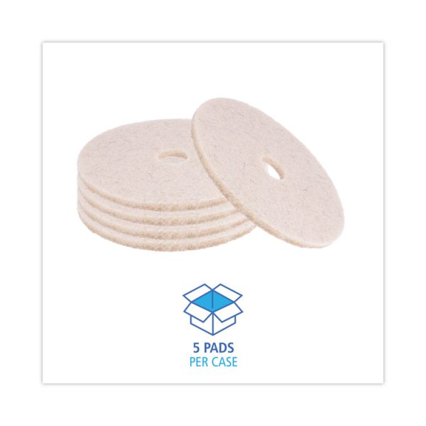 Natural Hog Hair Burnishing Floor Pads, 20" Diameter, Tan, 5/carton - Image 3