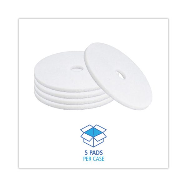 Polishing Floor Pads, 20" Diameter, White, 5/carton - Image 3