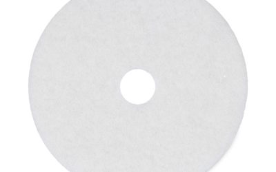 Polishing Floor Pads, 20″ Diameter, White, 5/carton