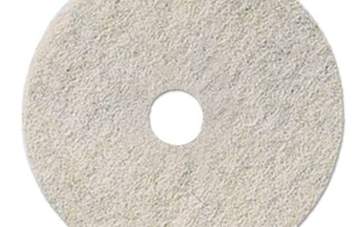 Natural Burnishing Floor Pads, 21″ Diameter, White, 5/carton