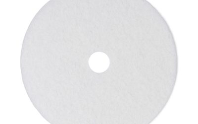 Polishing Floor Pads, 21″ Diameter, White, 5/carton