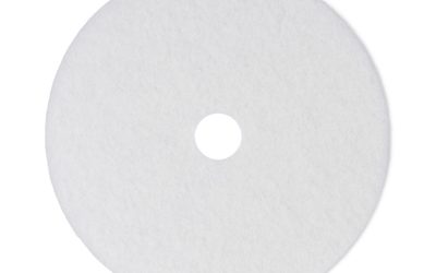 Polishing Floor Pads, 24″ Diameter, White, 5/carton