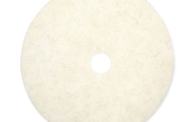 Natural Burnishing Floor Pads, 27″ Diameter, White, 5/Carton