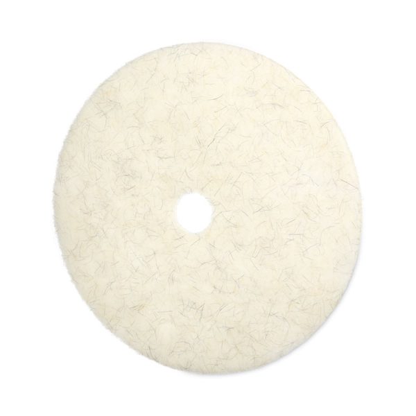Natural Burnishing Floor Pads, 27" Diameter, White, 5/Carton - Image 2
