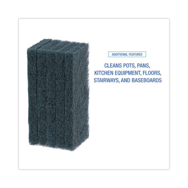 Medium-Duty Scour Pad, 10 X 4.63, Blue, 20/carton - Image 4