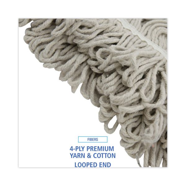 Mop Head, Loop Web/tailband, Value Standard, Cotton, No. 32, White, 12/carton - Image 4