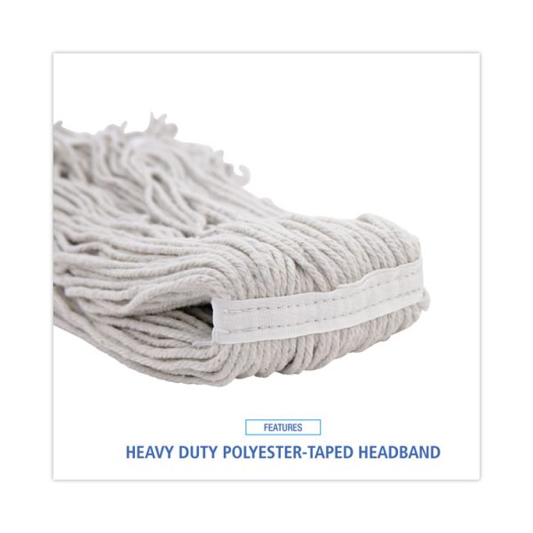 Mop Head, Loop Web/tailband, Value Standard, Cotton, No. 32, White, 12/carton - Image 6