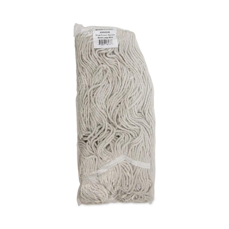 Pro Loop Web/tailband Wet Mop Head, Cotton, 24oz, White, 12/carton - Image 7