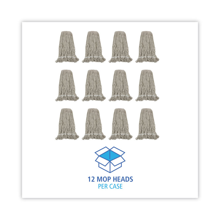 Pro Loop Web/tailband Wet Mop Head, Cotton, 24oz, White, 12/carton - Image 8