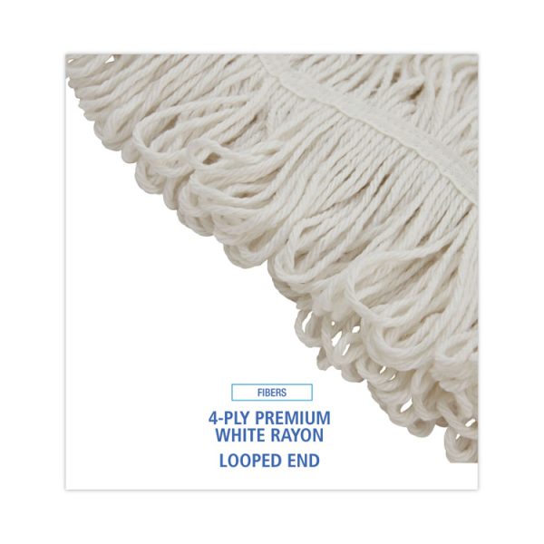 Pro Loop Web/tailband Wet Mop Head, Rayon, 24oz, White, 12/carton - Image 4