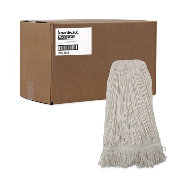 Pro Loop Web/tailband Wet Mop Head, Rayon, 24oz, White, 12/carton - Image 9