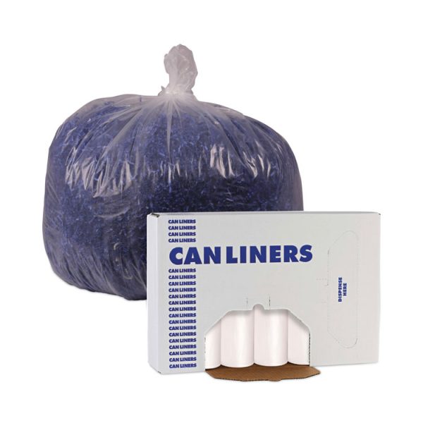 High-Density Can Liners, 56 gal, 19 mic, 43" x 47", Natural, 25 Bags/Roll, 6 Rolls/Carton - Image 6