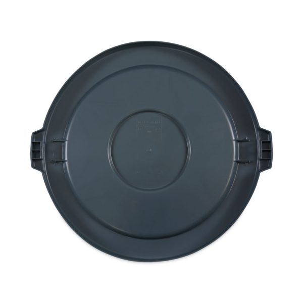 Lids For 44 Gal Waste Receptacles, Flat-Top, Round, Plastic Gray - Image 7