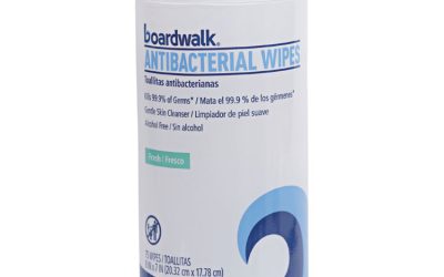 Antibacterial Wipes, 5.4 x 8, Fresh Scent, 75/Canister, 6 Canisters/Carton