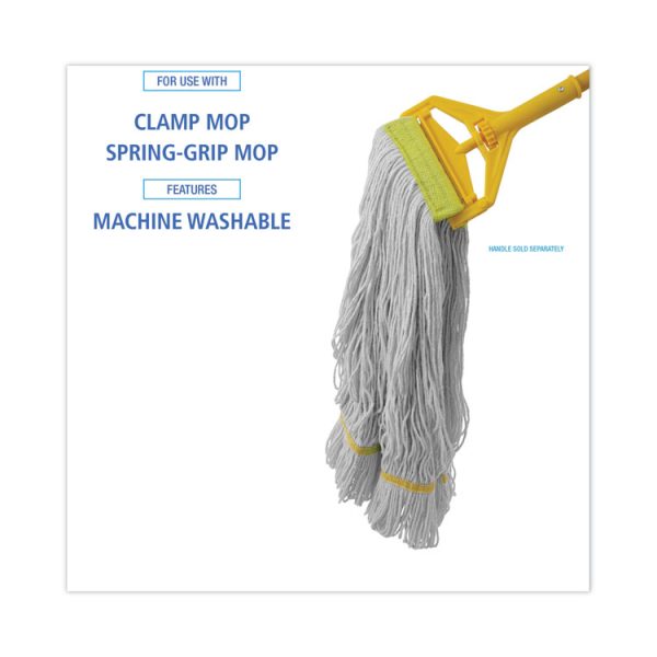 Super Loop Wet Mop Head, Cotton/synthetic Fiber, 5" Headband, Small Size, White, 12/carton - Image 3