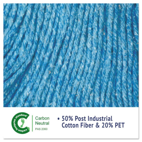 Super Loop Wet Mop Head, Cotton/synthetic Fiber, 5" Headband, Medium Size, Blue, 12/carton - Image 6