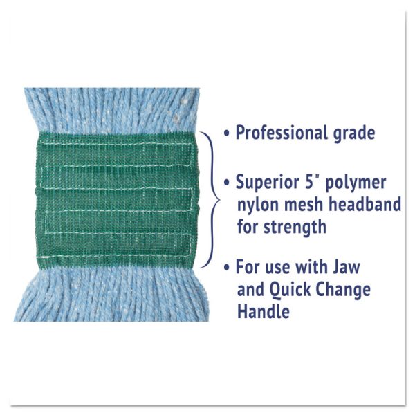 Super Loop Wet Mop Head, Cotton/synthetic Fiber, 5" Headband, Medium Size, Blue, 12/carton - Image 5