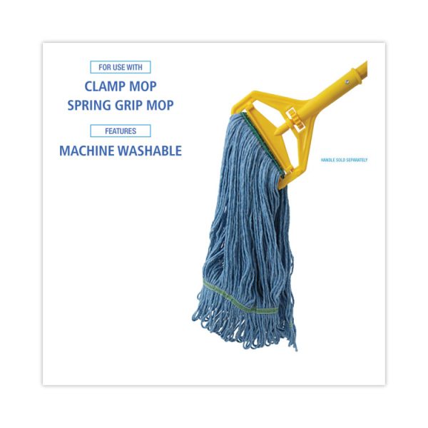 Super Loop Wet Mop Head, Cotton/synthetic Fiber, 1" Headband, Medium Size, Blue, 12/carton - Image 3