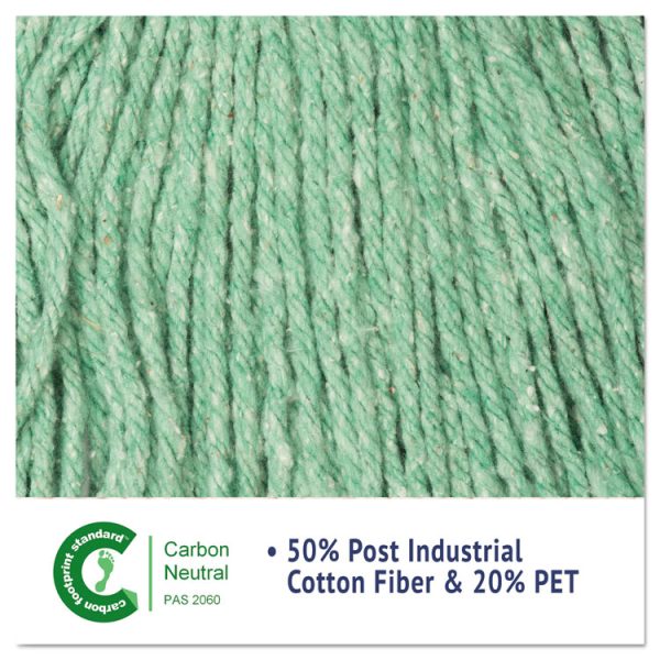 Super Loop Wet Mop Head, Cotton/synthetic Fiber, 5" Headband, Medium Size, Green, 12/carton - Image 6