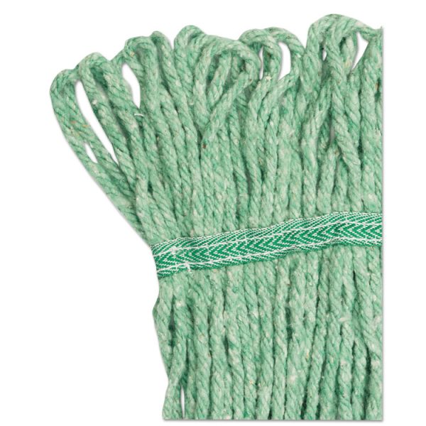Super Loop Wet Mop Head, Cotton/synthetic Fiber, 5" Headband, Medium Size, Green, 12/carton - Image 9