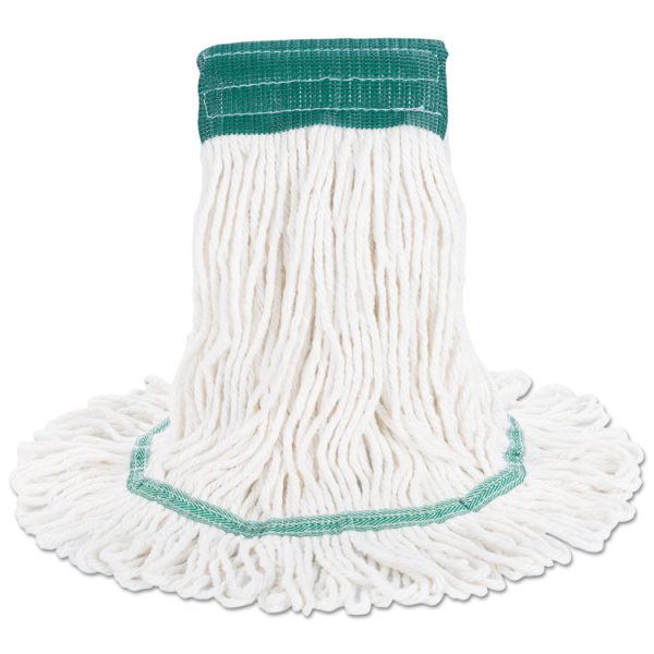Super Loop Wet Mop Head, Cotton/Synthetic Fiber, 5" Headband, Medium Size, White, 12/Carton - Image 8