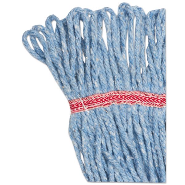 Super Loop Wet Mop Head, Cotton/synthetic Fiber, 5" Headband, Large Size, Blue, 12/carton - Image 9
