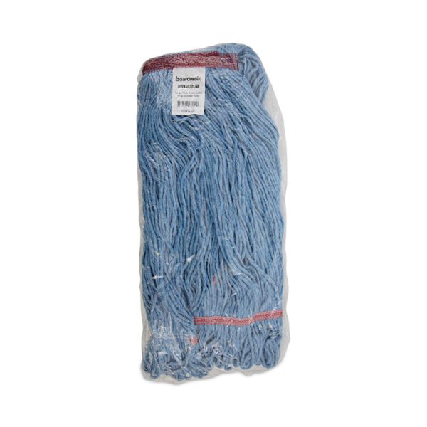 Super Loop Wet Mop Head, Cotton/synthetic Fiber, 1" Headband, Large Size, Blue, 12/carton - Image 7