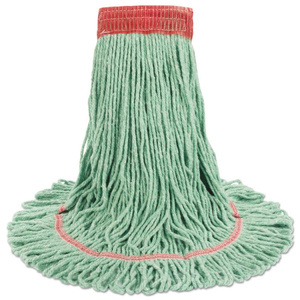 Super Loop Wet Mop Head, Cotton/synthetic Fiber, 5" Headband, Large Size, Green, 12/carton - Image 8