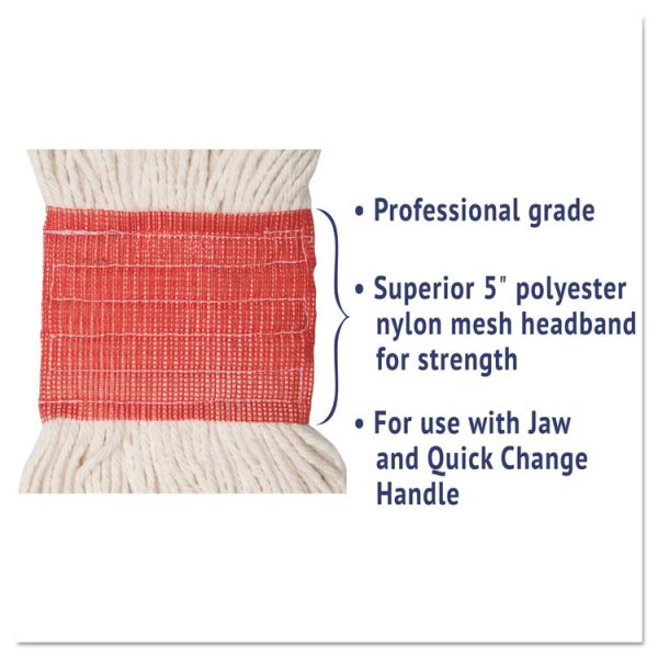 Super Loop Wet Mop Head, Cotton/synthetic Fiber, 5" Headband, Large Size, White, 12/carton - Image 5