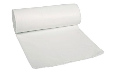 Linear Low Density Can Liners, 30 gal, 0.5 mil, 30″ x 36″, White, 10 Bags/Roll, 20 Rolls/Carton