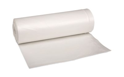 Low-Density Waste Can Liners, 33 gal, 0.6 mil, 33 x 39, White, 25 Bags/Roll, 6 Rolls/Carton