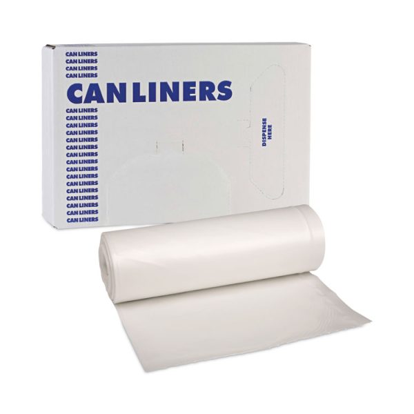 Low-Density Waste Can Liners, 33 gal, 0.6 mil, 33 x 39, White, 25 Bags/Roll, 6 Rolls/Carton - Image 7
