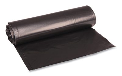 Recycled Low-Density Polyethylene Can Liners, 33 gal, 1.2 mil, 33″ x 39″, Black, 10 Bags/Roll, 10 Rolls/Carton