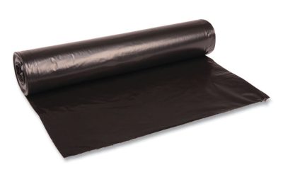Recycled Low-Density Polyethylene Can Liners, 45 gal, 1.2 mil, 40″ x 46″, Black, 10 Bags/Roll, 10 Rolls/Carton