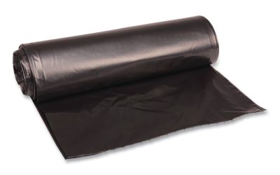 Recycled Low-Density Polyethylene Can Liners, 33 gal, 1.6 mil, 33″ x 39″, Black, 10 Bags/Roll, 10 Rolls/Carton