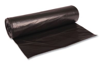 Recycled Low-Density Polyethylene Can Liners, 56 gal, 1.6 mil, 43″ x 47″, Black, 20 Bags/Roll, 5 Rolls/Carton