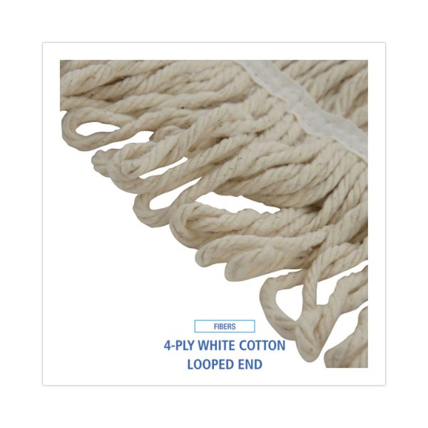 Mop Head, Pro Loop Web/tailband, Premium Saddleback Head, Ctn, 24-Oz., Wh, 12/ct - Image 4