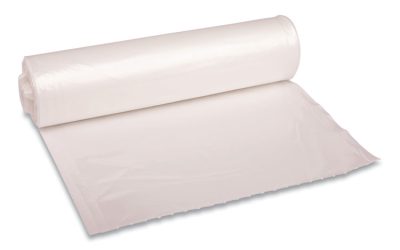 Recycled Low-Density Polyethylene Can Liners, 33 gal, 1.1 mil, 33″ x 39″, Clear, 10 Bags/Roll, 10 Rolls/Carton