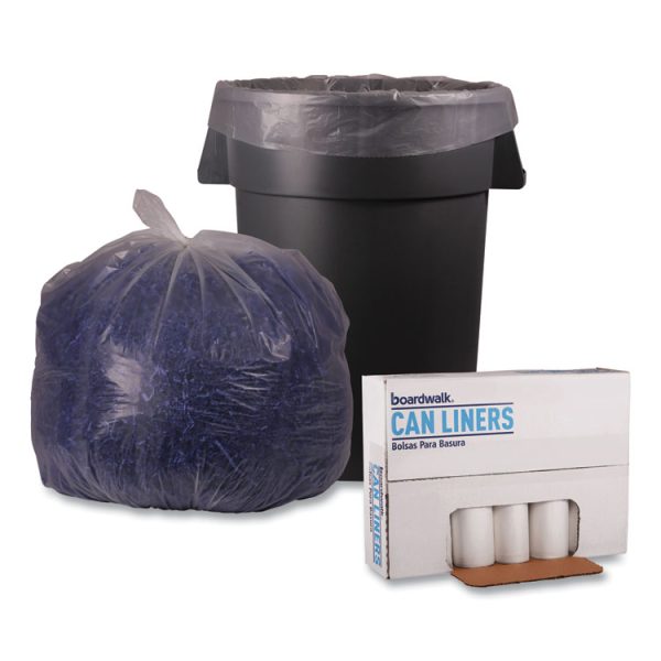 Recycled Low-Density Polyethylene Can Liners, 45 gal, 1.1 mil, 40" x 46", Clear, 10 Bags/Roll, 10 Rolls/Carton - Image 4