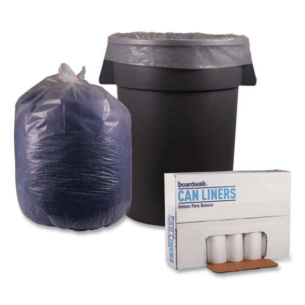 Recycled Low-Density Polyethylene Can Liners, 56 gal, 1.1 mil, 43" x 47", Clear, 10 Bags/Roll, 10 Rolls/Carton - Image 4